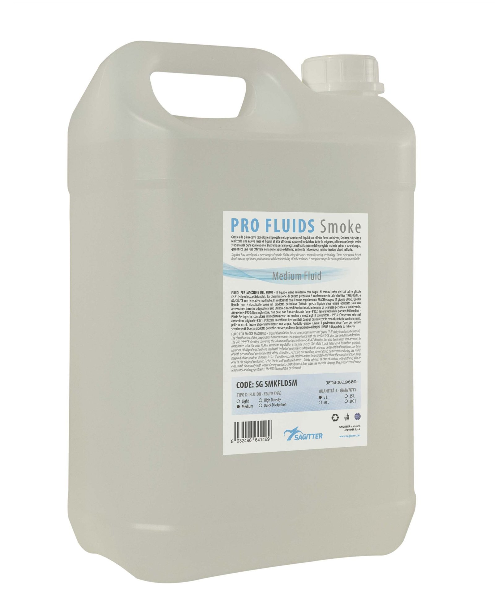 Sagitter PRO Fluid Liquido per effetto fumo a base d’acqua medium