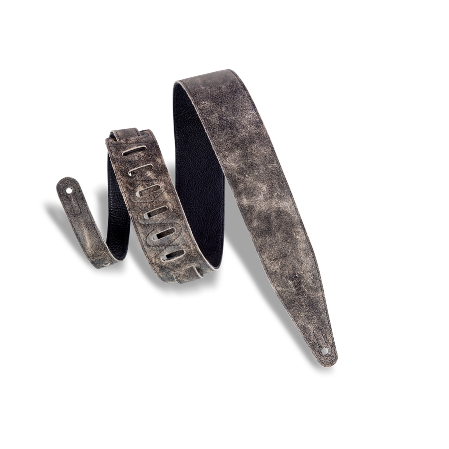 Levy’s MG317BOG-BLK Tracolla in pelle Distressed Black 2 1/2″
