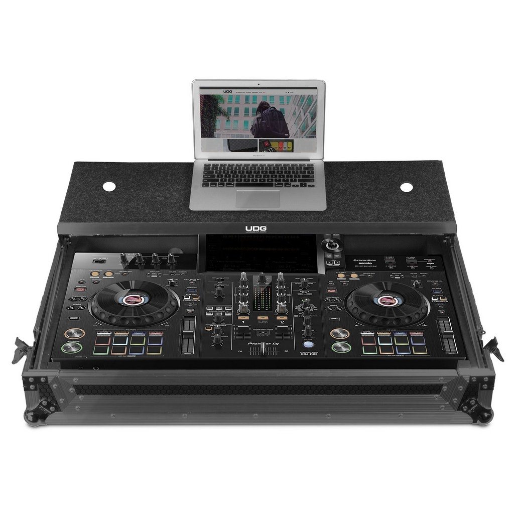 UDG U91075BL Ultimate Flight Case Pioneer XDJ-RX3 Black Plus (Laptop Shelf + Wheels)