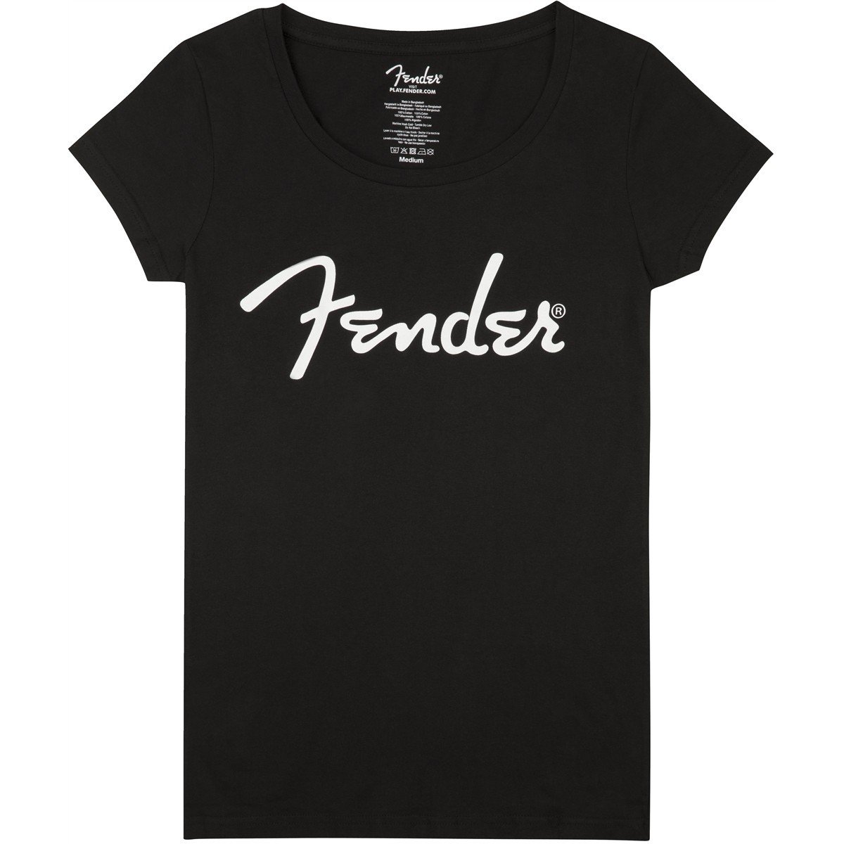 FEN1643_001.jpg Fender T-shirt Fender® Spaghetti Logo da donna Black Medium - immagine 1