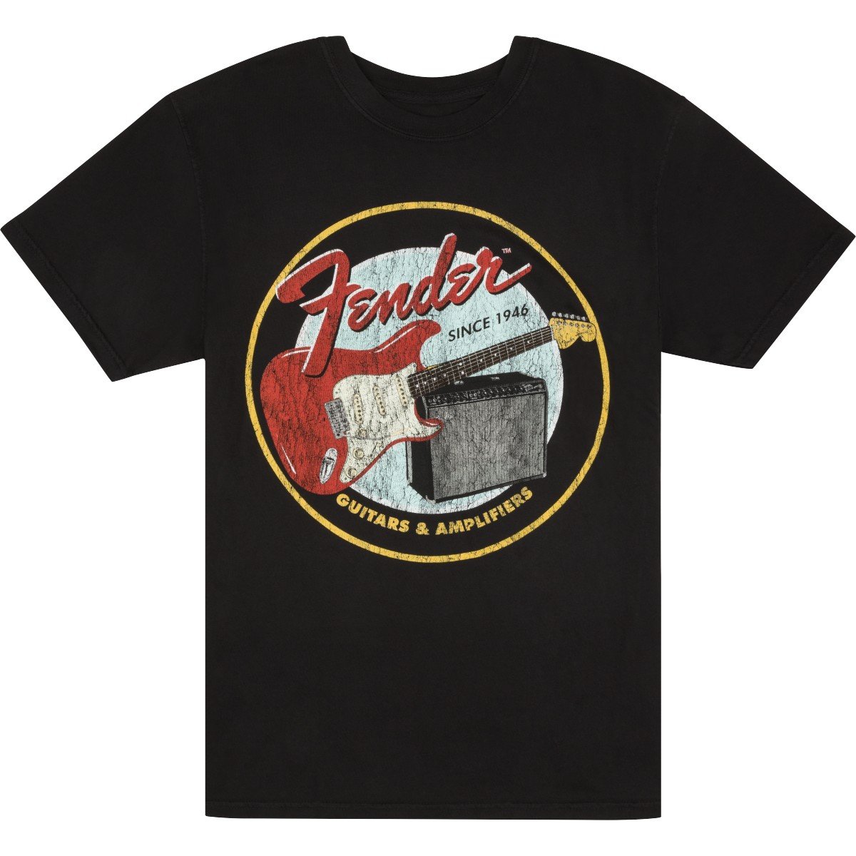 Fender Fender® 1946 T-shirt per chitarre e amplificatori, nero vintage, L
