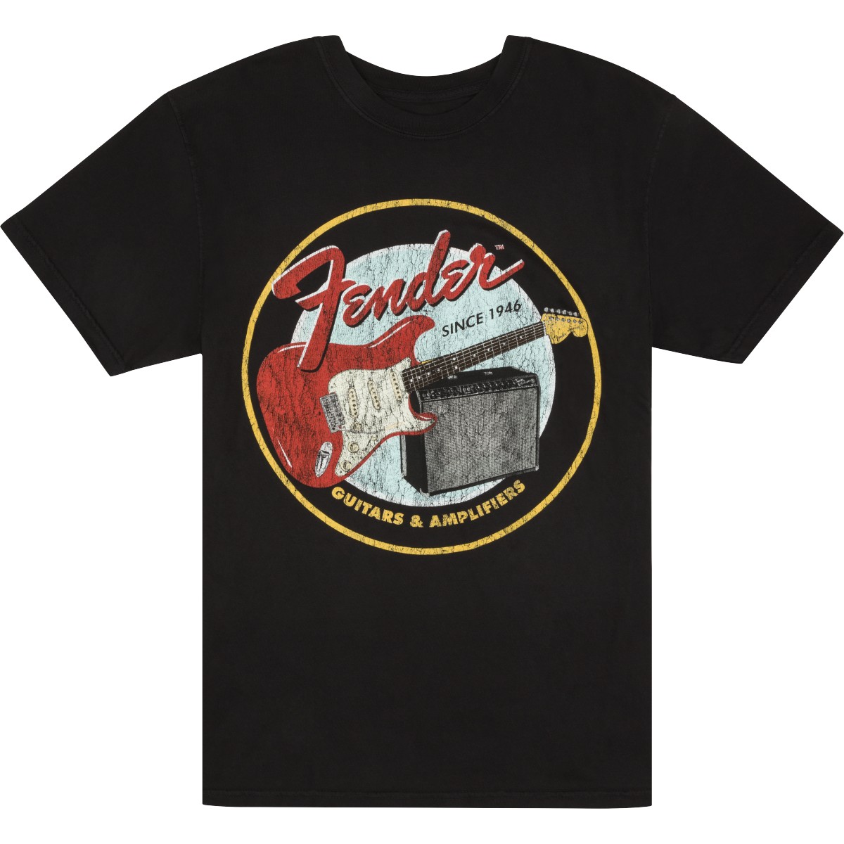 Fender Fender® 1946 T-shirt chitarre e amplificatori, nero vintage, S