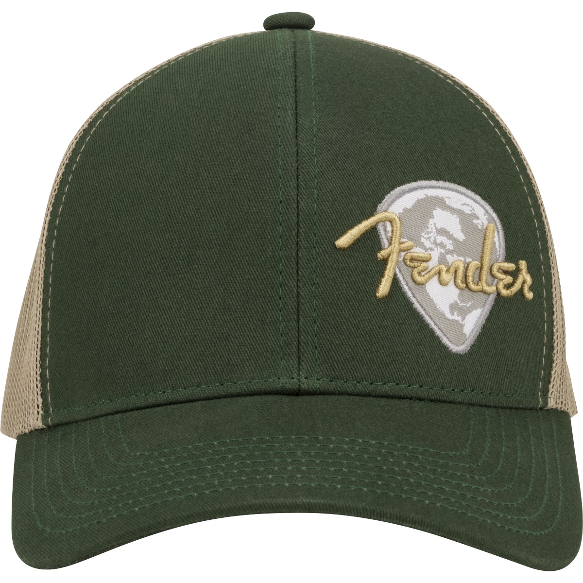 Fender Fender® Globe Pick Patch Hat, Green/Khaki, One Size