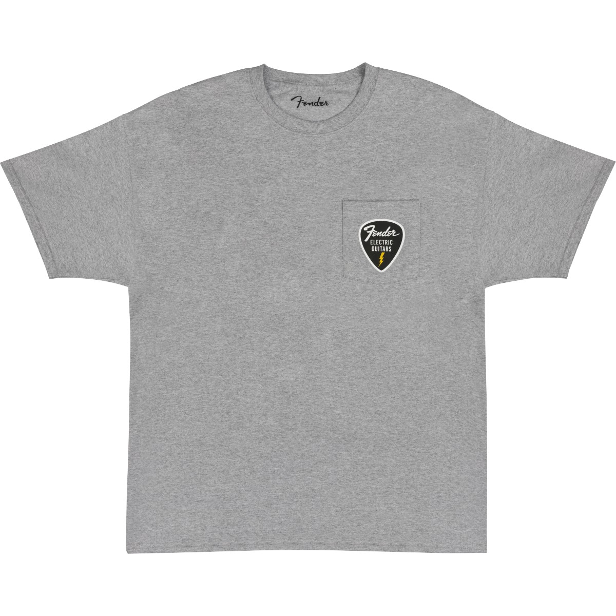 Fender T-shirt fender pick patch pocket tee, athletic grey, S