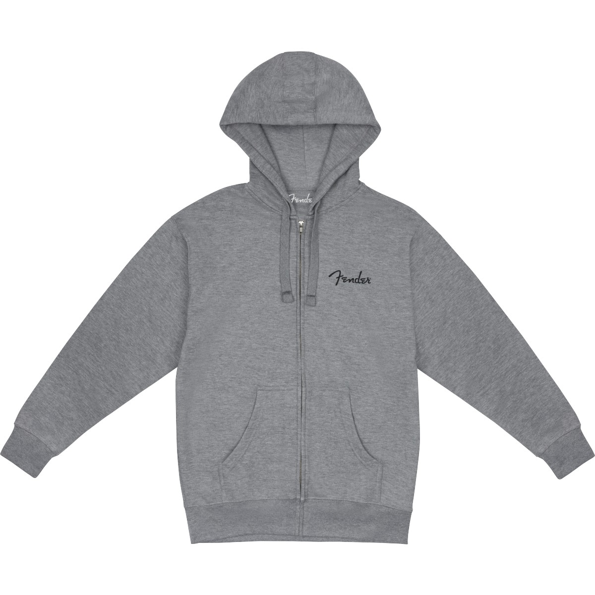 Fender Felpa Fender Spaghetti Small Logo Zip Front Hoodie, Athletic Gray, XXL