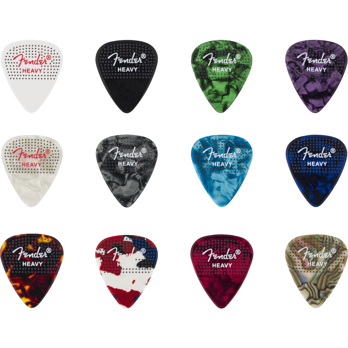 Fender Plettri Fender 351 Dotted Celluloid Picks, 12-Pack, Heavy 1980200500
