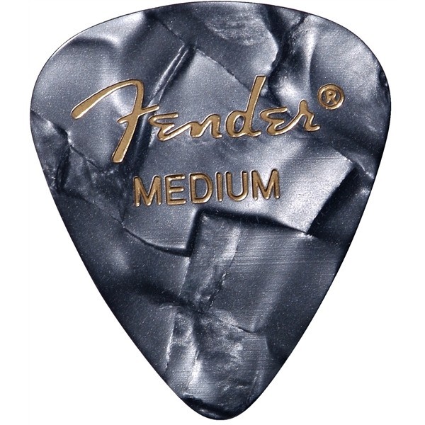 FEN447_001.jpg Fender Plettri Premium Celluloid 351 Shape Medium Black Moto Confezione da 12 - immagine 1