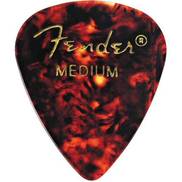 Fender Plettro Celluloide classica, Tortoise Shell, forma 351, Medium, conf. da 144 pz.