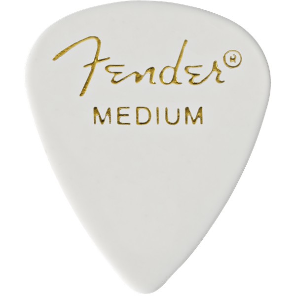 Fender Plettro Celluloide classica, Bianco, forma 351, Medium, conf. da 144 pz.