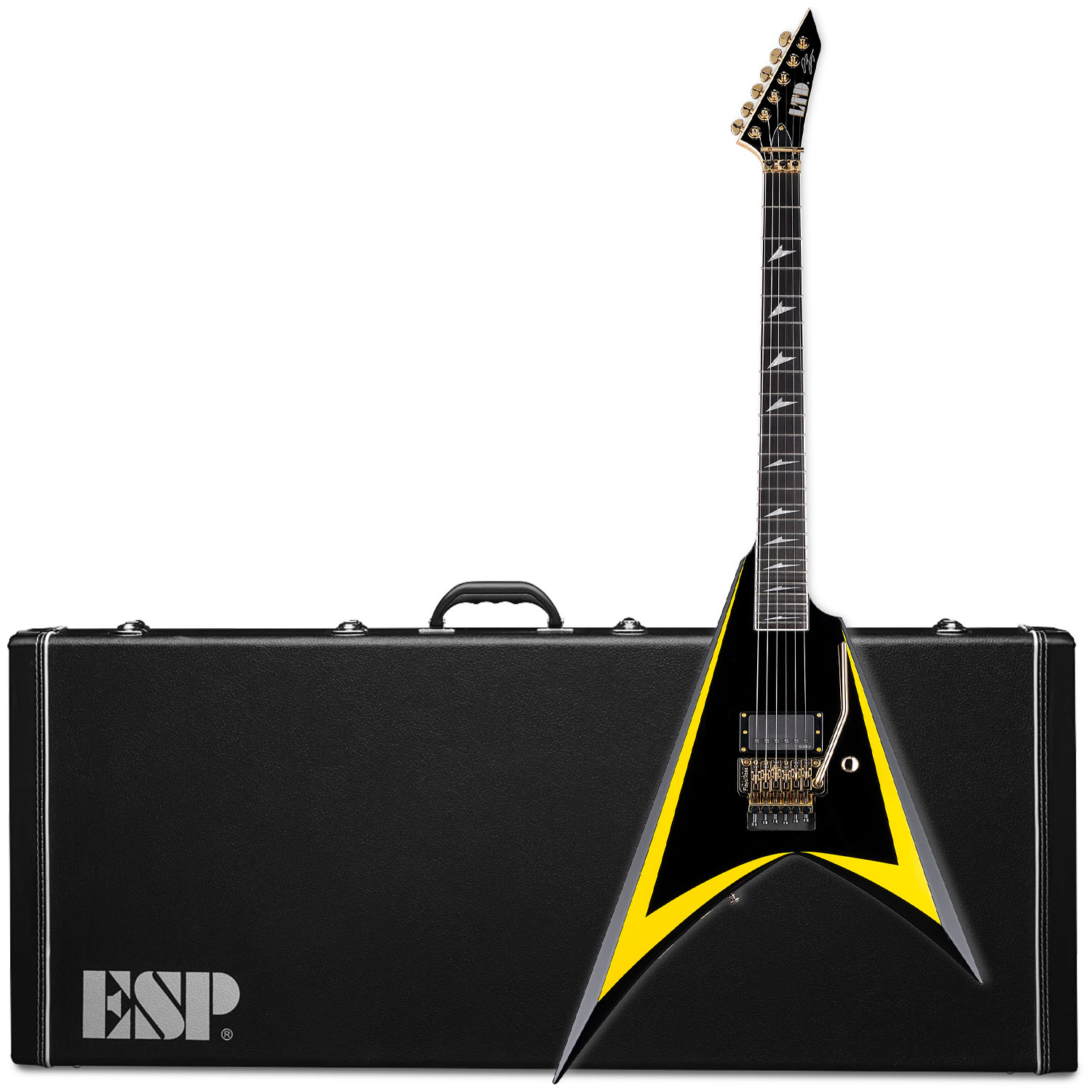 ESP LTD Alexi Laiho Arrowhead SE Black with Yellow Pinstripe